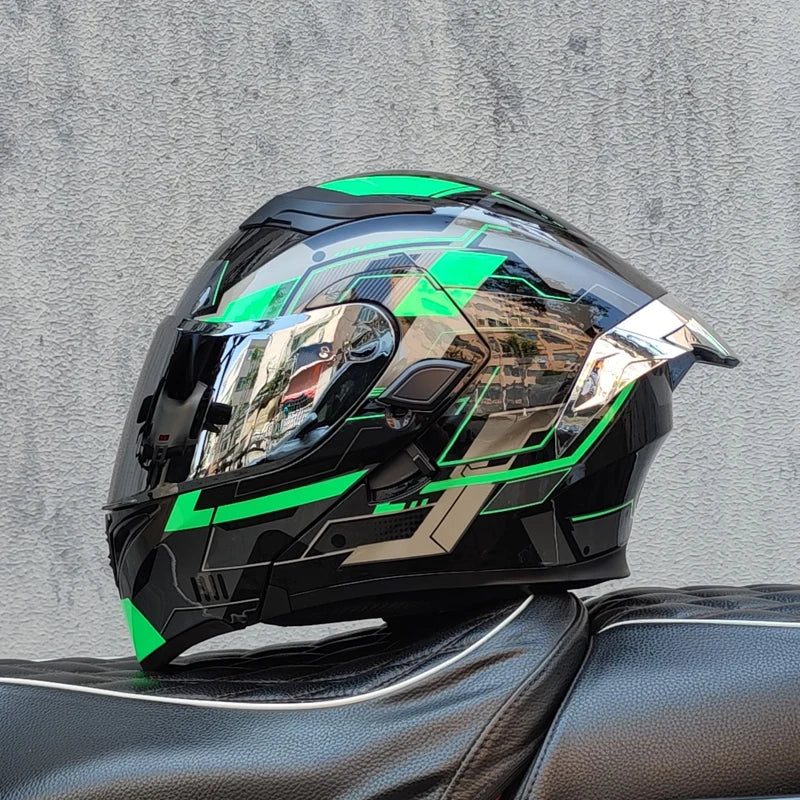 Cascos de moto ORZ doble visera, casco modular abatible aprobado por DOT, casco integral de motocicleta de carreras, casco de motocross DOT