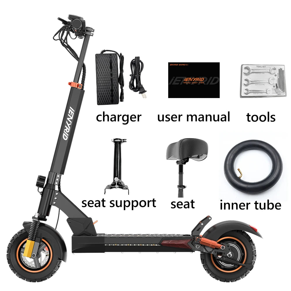 IENYRID M4 Pro S+ Electric Scooter 800W Motor 48V 12.5AH Battery 10" Tire Escooter 45 km/h Max Range 40-50KM Disc Brake LCD Display