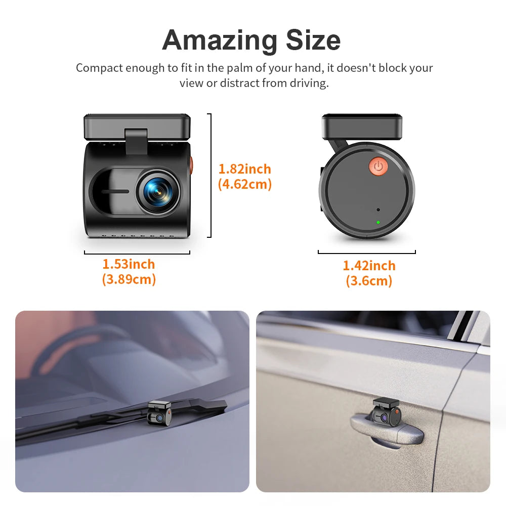 MINI3 Gen2 KAWA - Pequeña cámara de salpicadero para coche DVR, grabadora de vídeo automática, 2K WiFi y APP/control por voz, visión nocturna 2025 - Nueva Dashcam mejorada