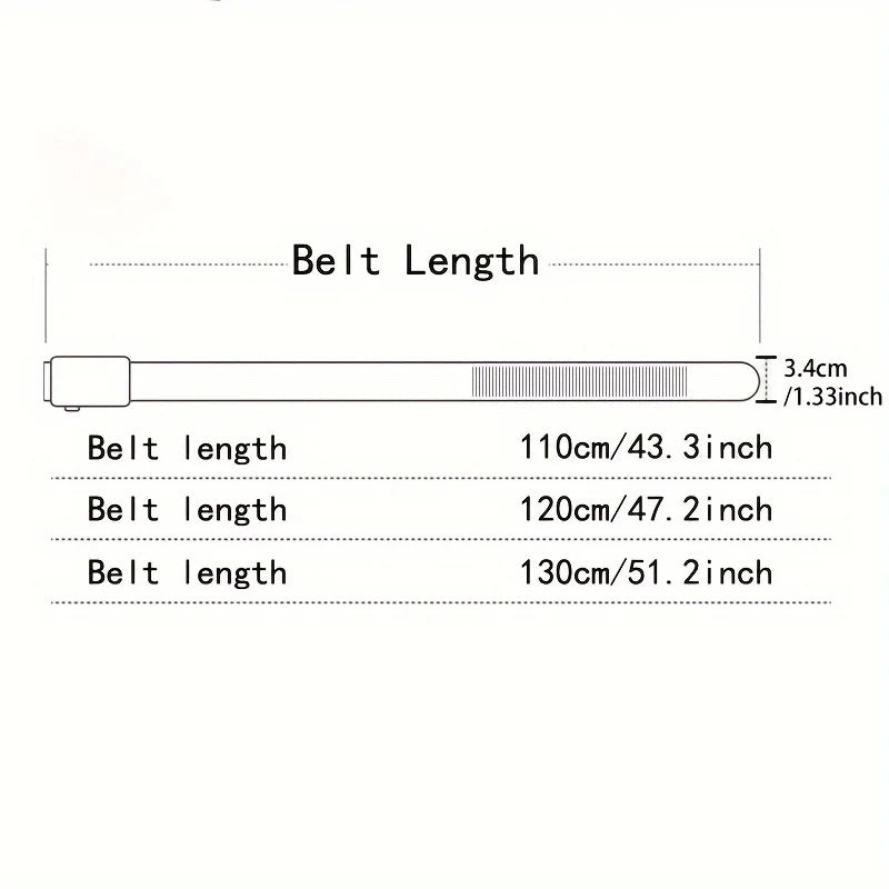 Men's Nylon Belt, Casual Woven Canvas, Breathable, Automatic Buckle, Outdoor Sports Strap, Fashionable Jean Belt