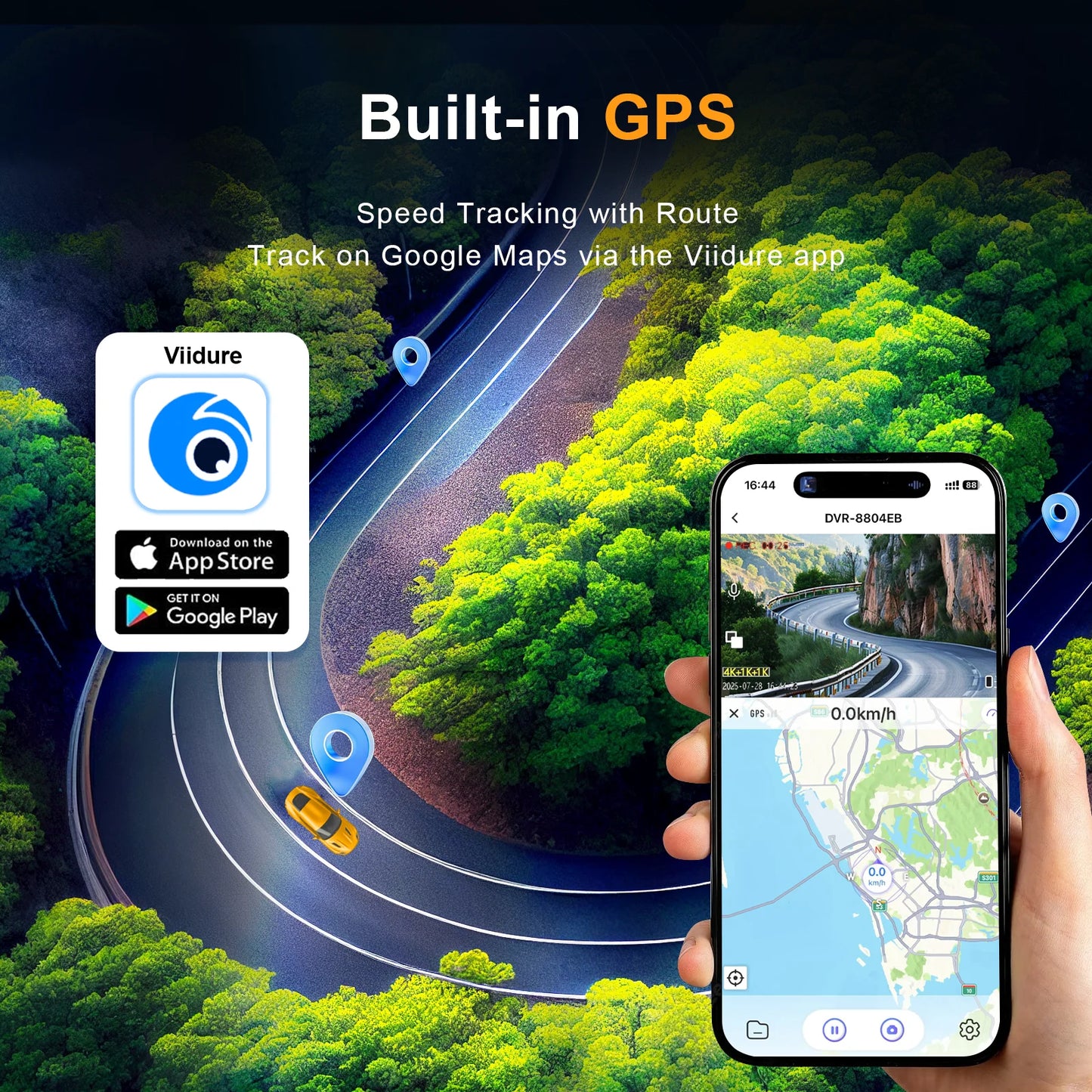 4K 4-Channel 360° Car Dash Camera 4 Lens 1080p Front Left Right Rear Car DVR Built-in Wifi GPS WDR Night Vision Camera