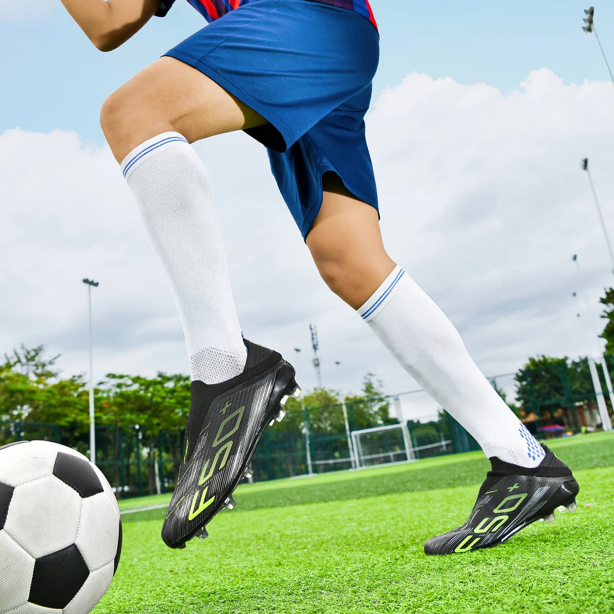 Chaussures de Football Sans Lacets FG — Niveau Avancé, Tailles EU 34–46