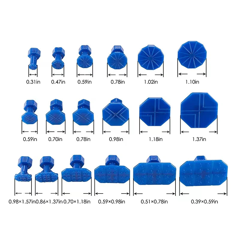 Kit d'extraction de plastique pour carrosserie de voiture, feuille métallique sans peinture, outils de réparation pour enlever les fosses de grêle, ensemble de ventouses chaudes de plusieurs tailles