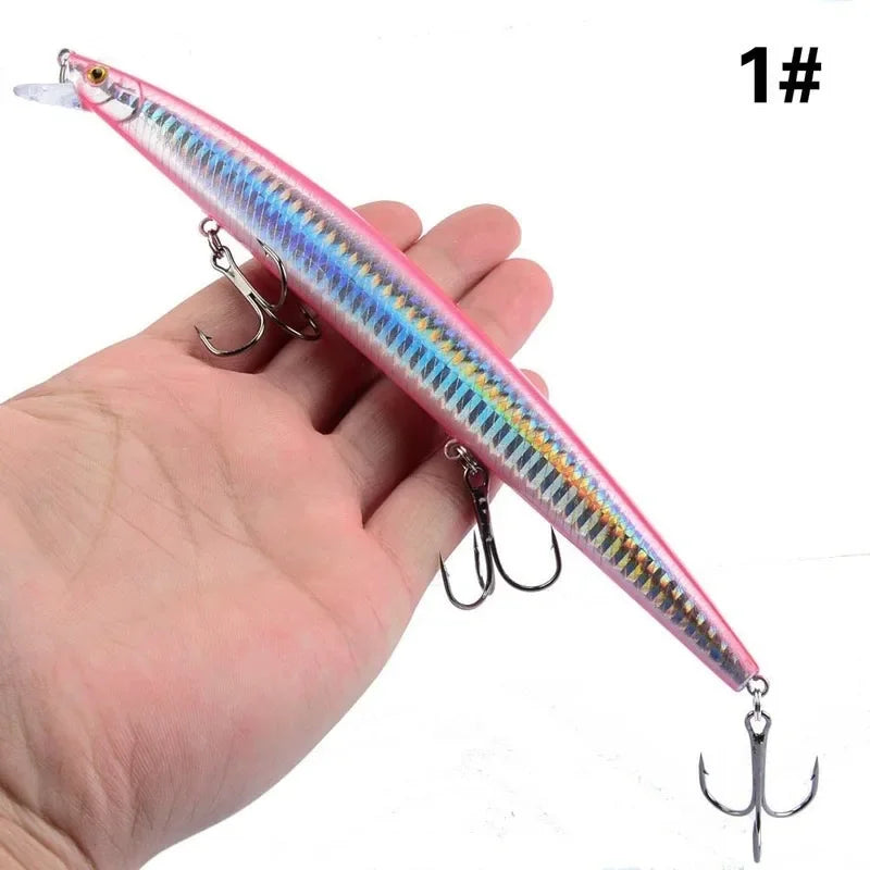 16 couleurs 18 cm 24g leurre de pêche méné Laser manivelle appât artificiel dur en plastique grand faux poisson leurres appât de pêche en mer