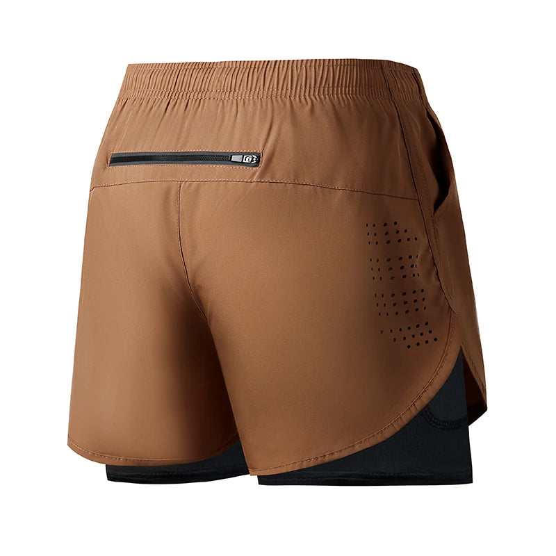 Short de course pour hommes, séchage rapide, Fitness, noir, Double couche, nouveau Sport, entraînement, musculation, pantalon court
