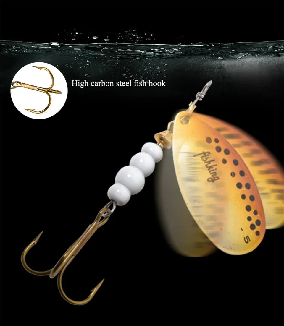 NGB métal leurre de pêche Spinner appâts 1 pièces 3.9g 4.6g 7.4g 10.8g 15g cuillère rotative leurres Spinners avec triples crochets brochet appâts