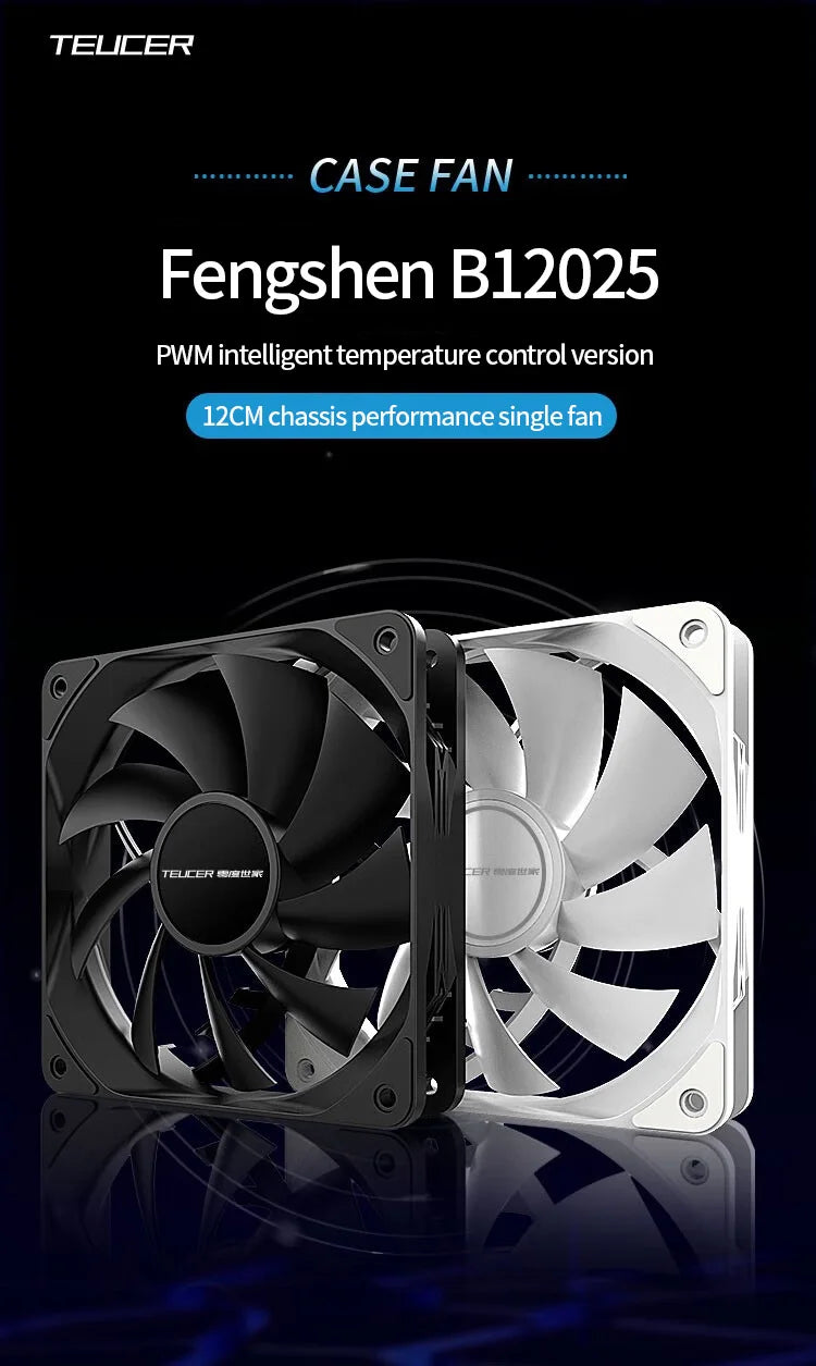 TEUCER PC boîtier d'ordinateur ventilateur PWM 4 broches 120mm silencieux 12CM ventilateur CPU refroidisseur ventilateur de refroidissement radiateur de refroidissement ventilateur 12V ajuster la vitesse du ventilateur