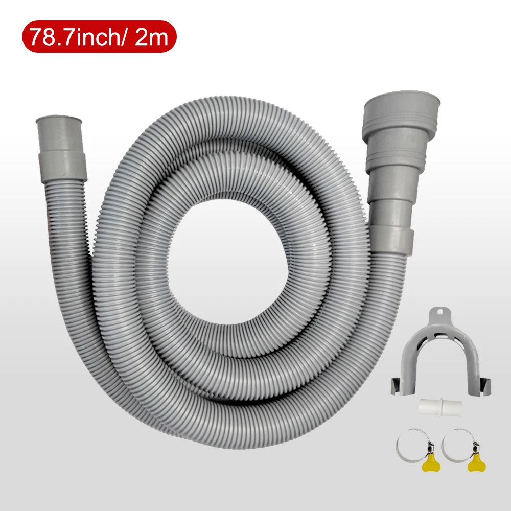 Kit de manguera de drenaje para lavadora y lavavajillas, que incluye manguera corrugada flexible, adaptador de extensión y abrazadera, 1 unidad