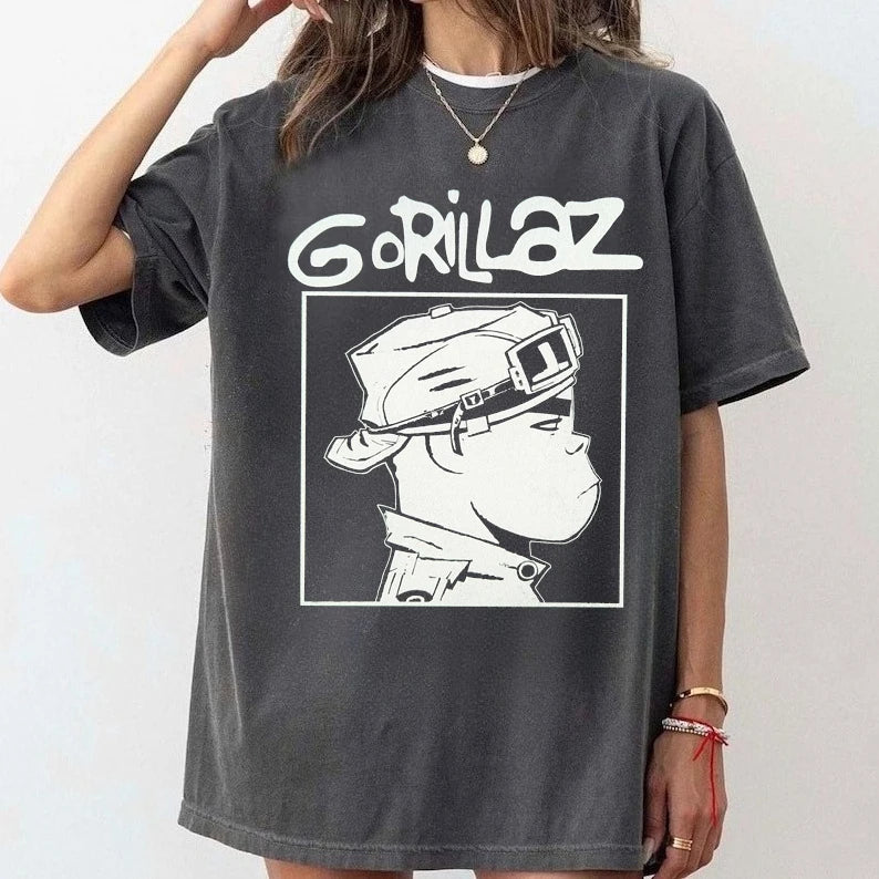 T-shirt groupe rock vintage Y2K — streetwear Harajuku, manches courtes, imprimé membres