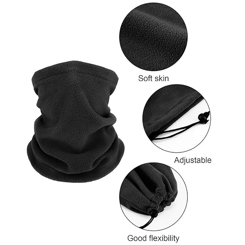 Gorro polar cálido para invierno, bufanda, braga de cuello ajustable para deportes de invierno, pesca, patinaje, correr, ciclismo