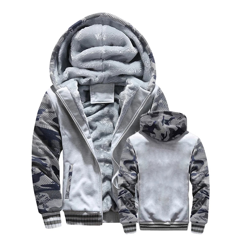 Veste à capuche zippée avec poche pour hommes — pull imprimé, vêtements de sport, automne-hiver 2025