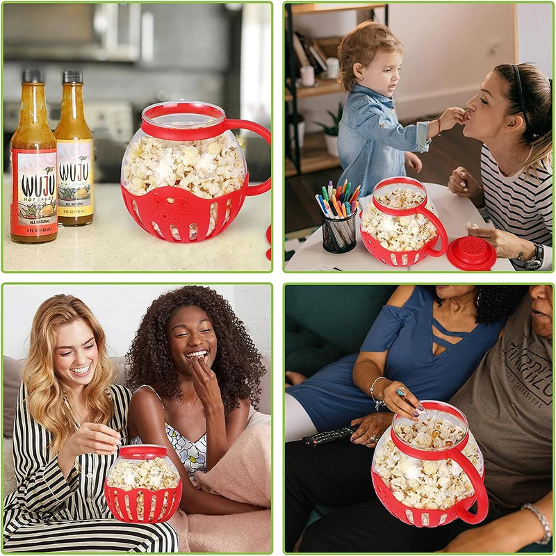 Máquina de hacer palomitas de maíz Micro-pop para microondas de 2.25 litros con vidrio de temperatura segura Máquina para hacer palomitas de maíz con aire