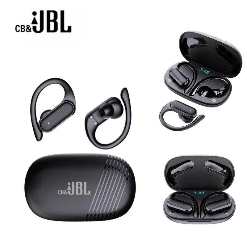 Para CB & JBL Bluetooth TWS Auriculares inalámbricos A520 Auriculares Ganchos para la oreja Auriculares deportivos con control táctil y micrófono