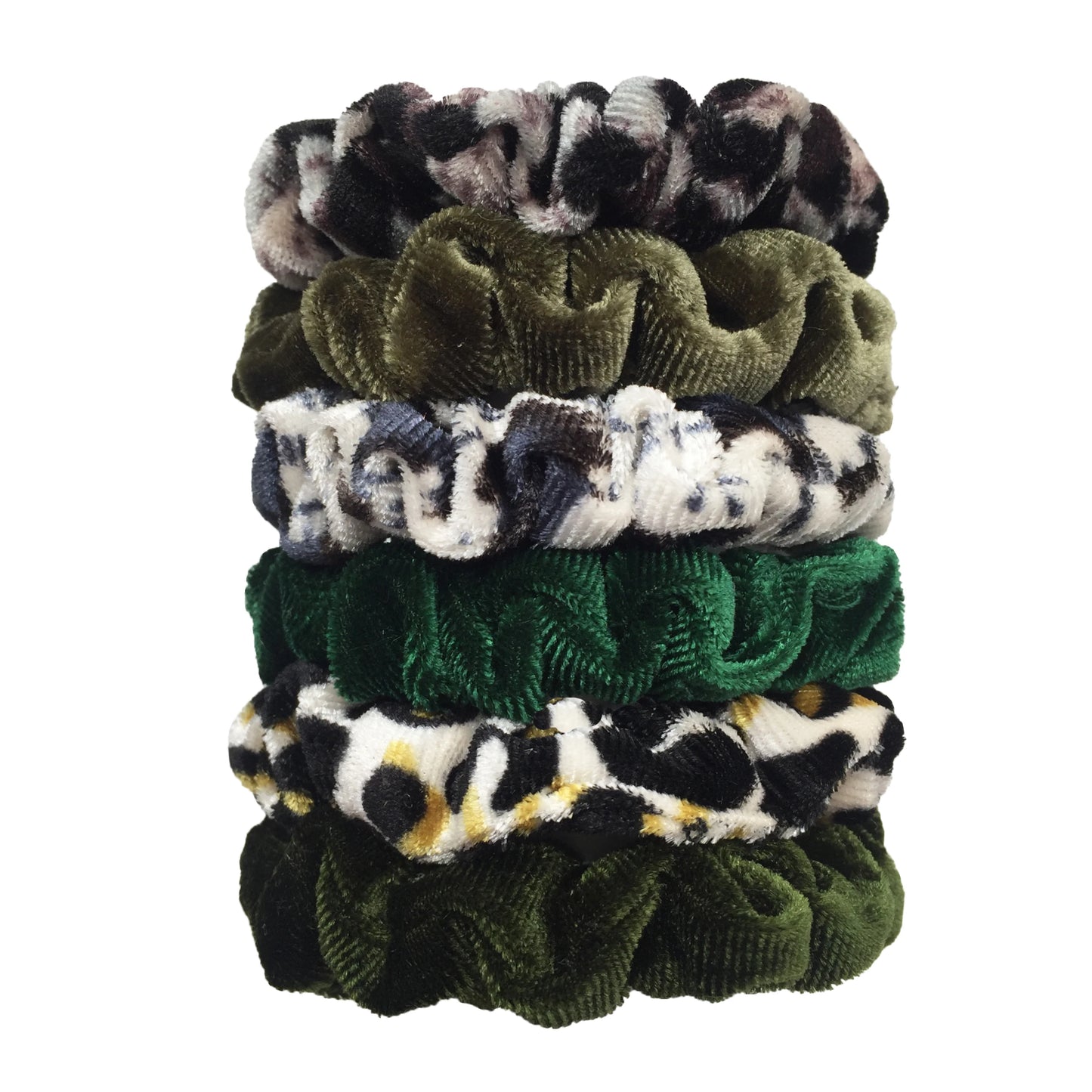 Chouchous en velours pour femmes motif léopard — élastique, bandeau cheveux, queue de cheval, 24/50/6 pièces