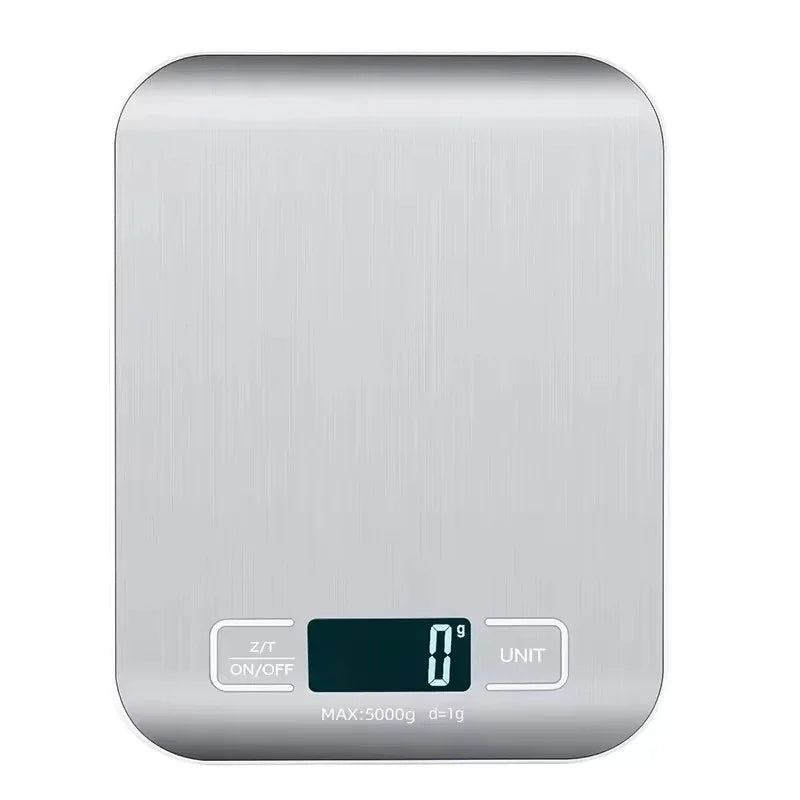 Digital Kitchen Scale with LED Display, 5 kg/1 g Stainless Steel, Electronic Weighing for Food, Jewelry, Snacks, Baking, Kitchen Tools