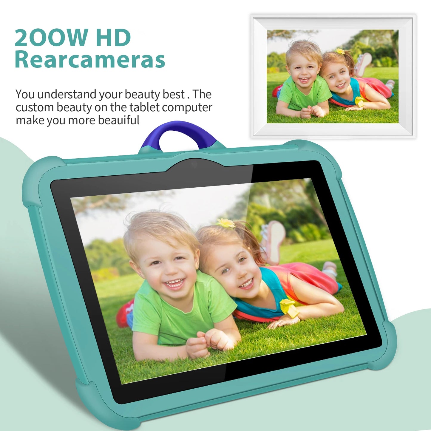 Tablet PC infantil de 7 pulgadas con Android 13 Quad Core 4GB RAM 64GB ROM Aprendizaje educativo Diseño simple barato favorito de los niños