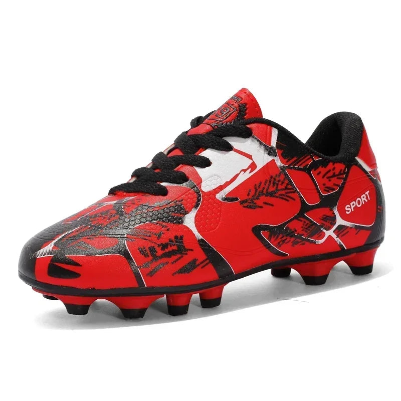qztzx Chaussures de Football FG Homme Cuir Verni Basses Ultra-légères — Professionnel, Gazon EU 31–48
