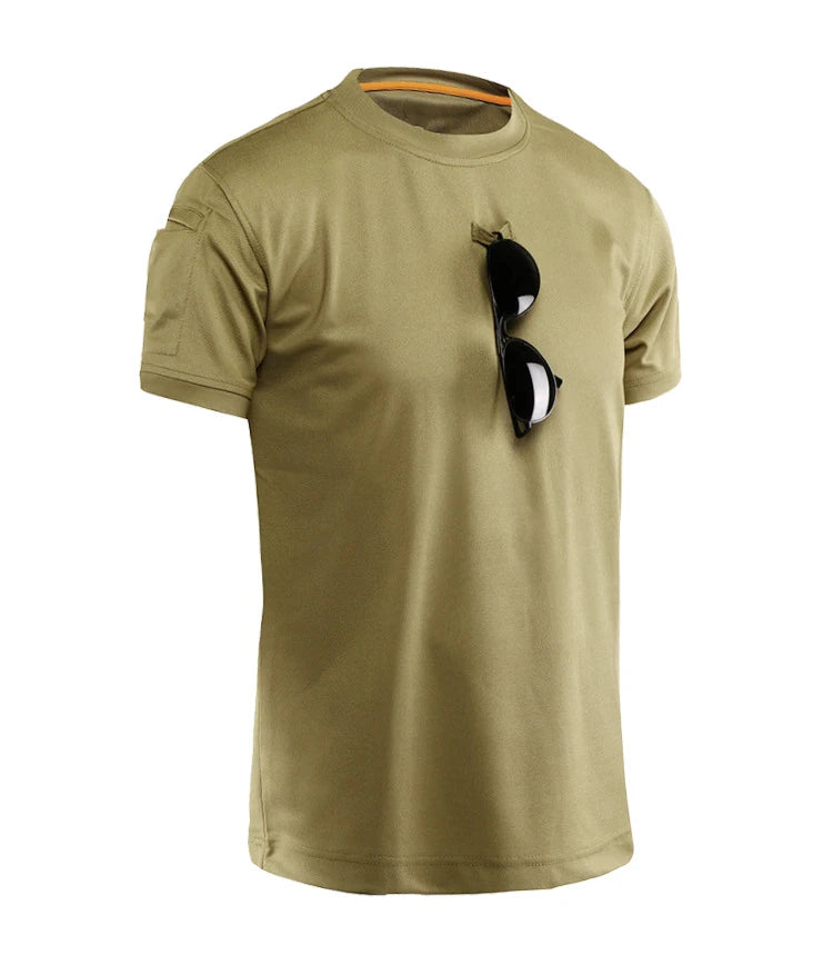 T-Shirt d'été à col rond pour hommes, séchage rapide, respirant, tactique, Camping, Trekking, randonnée, escalade, Sport à séchage rapide