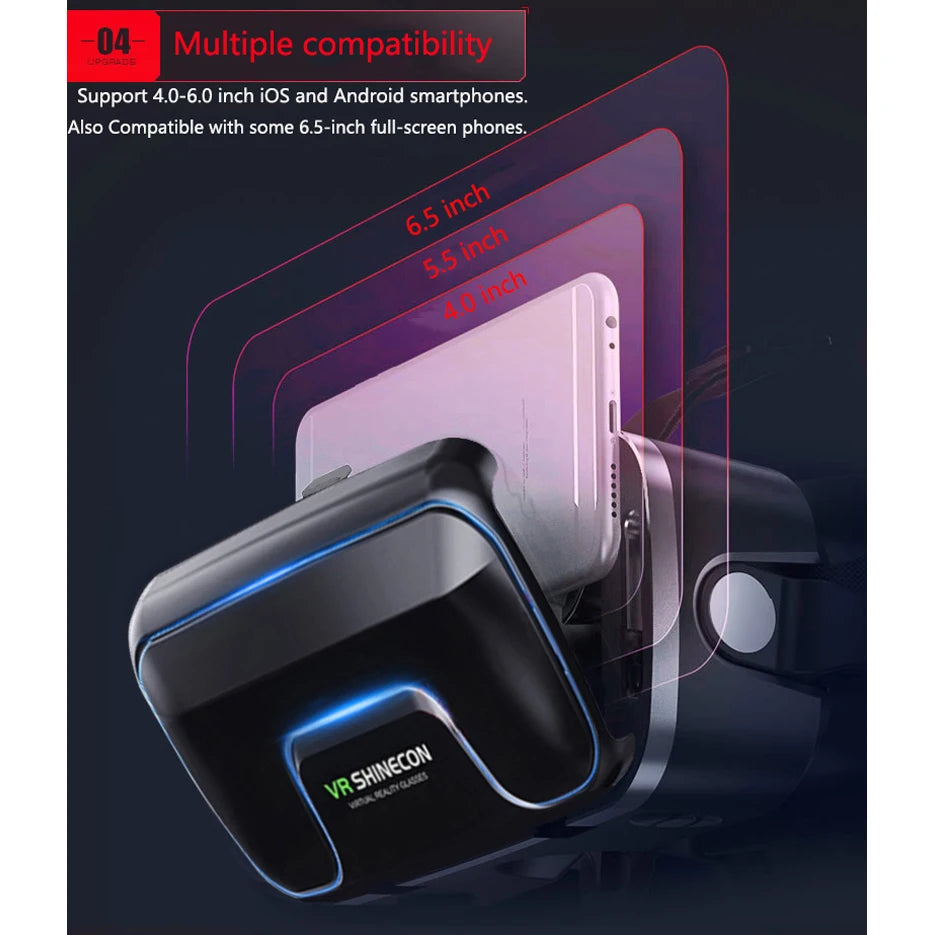 VR Shinecon 10.0 3D Headset Virtual Reality Glasses for Smartphone Smart Phone Goggles Viar Headset Video Game Binoculars
