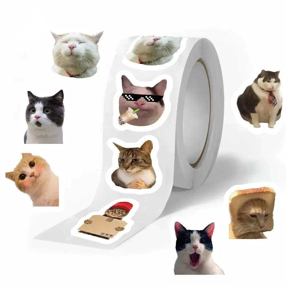 Lindas pegatinas de grafiti de gato, 500 piezas, para cuadernos, botellas de agua, equipaje, fundas de teléfono, decoración DIY y pegatinas para niños