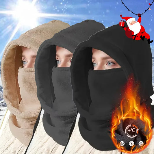 Máscara facial de forro polar de invierno, bufanda con capucha térmica a prueba de viento para esquí, ciclismo, pesca, equipo deportivo para clima frío, regalo de Navidad