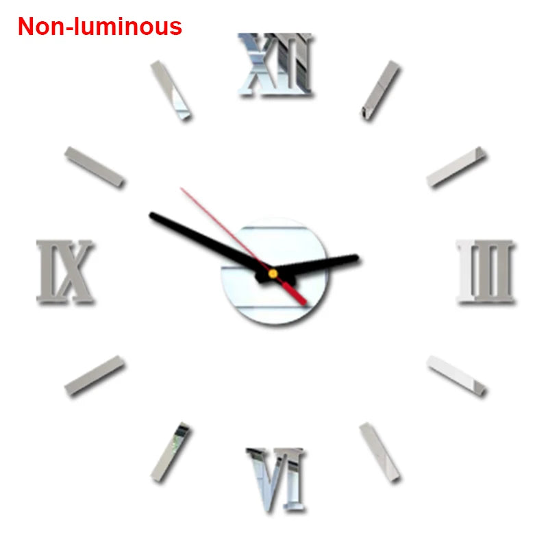 Reloj de pared, reloj de pared luminoso DIY, reloj de cuarzo, pegatinas de espejo acrílico, reloj de pared, decoración de pared, decoración cálida del hogar.