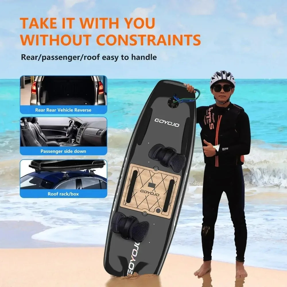 Tabla de surf eléctrica de fibra de carbono para adultos con propulsión a chorro, de alta velocidad de 10 kW, con 3 colas inteligentes