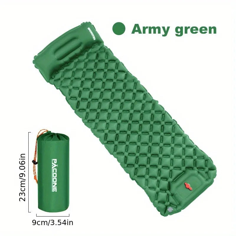 PACOONE – matelas gonflable de type presse pour Camping, imperméable à l'humidité, coussin de couchage d'extérieur, tapis d'air de plage, tente, coussin de voyage
