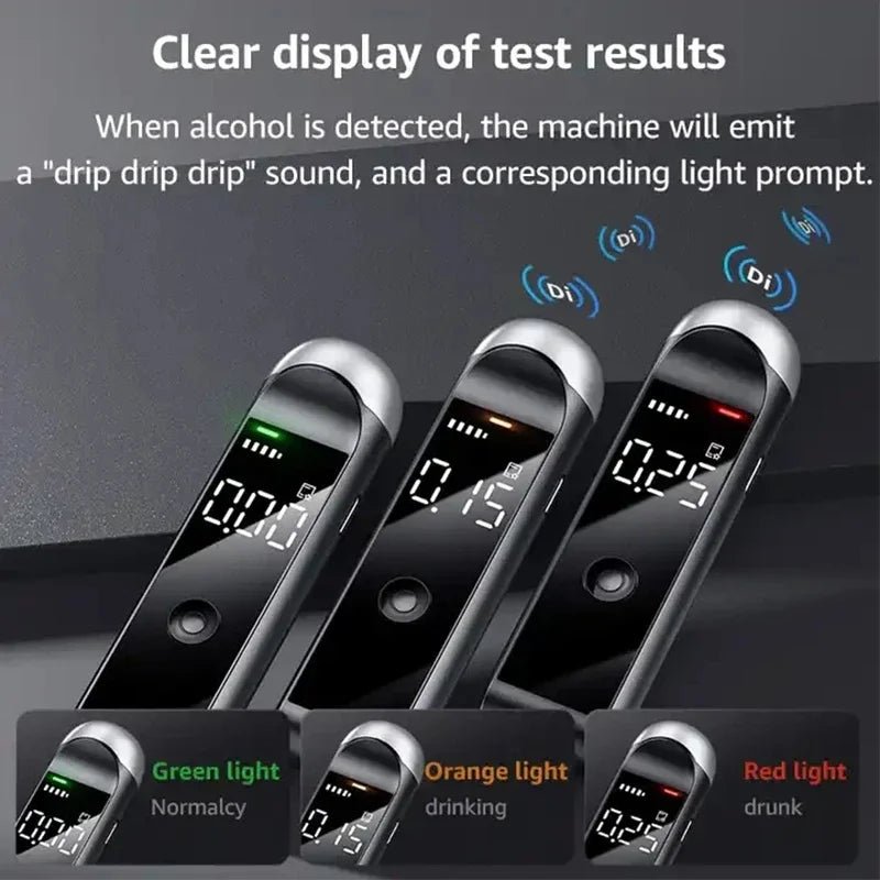 Alcoholímetro profesional Lenovo de alta precisión, pantalla digital portátil, seguridad del conductor de vehículos de motor, respuesta rápida en tiempo real