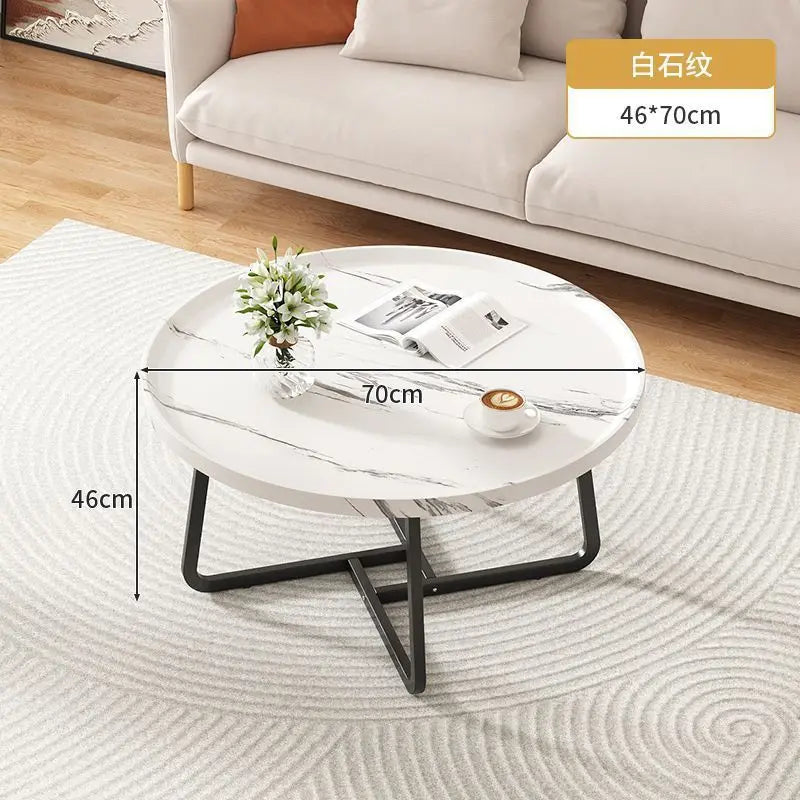 Multifunctional coffee table, modern minimalist living room, combined round side table for home