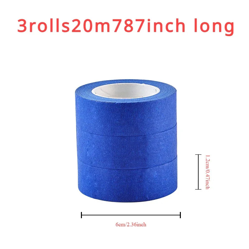 3 Rolls/Set Multi-Surface Painting Tape Easy Release Masking Tape Paint Safety Wall Painting Craft Art Home Construction 20m/Roll