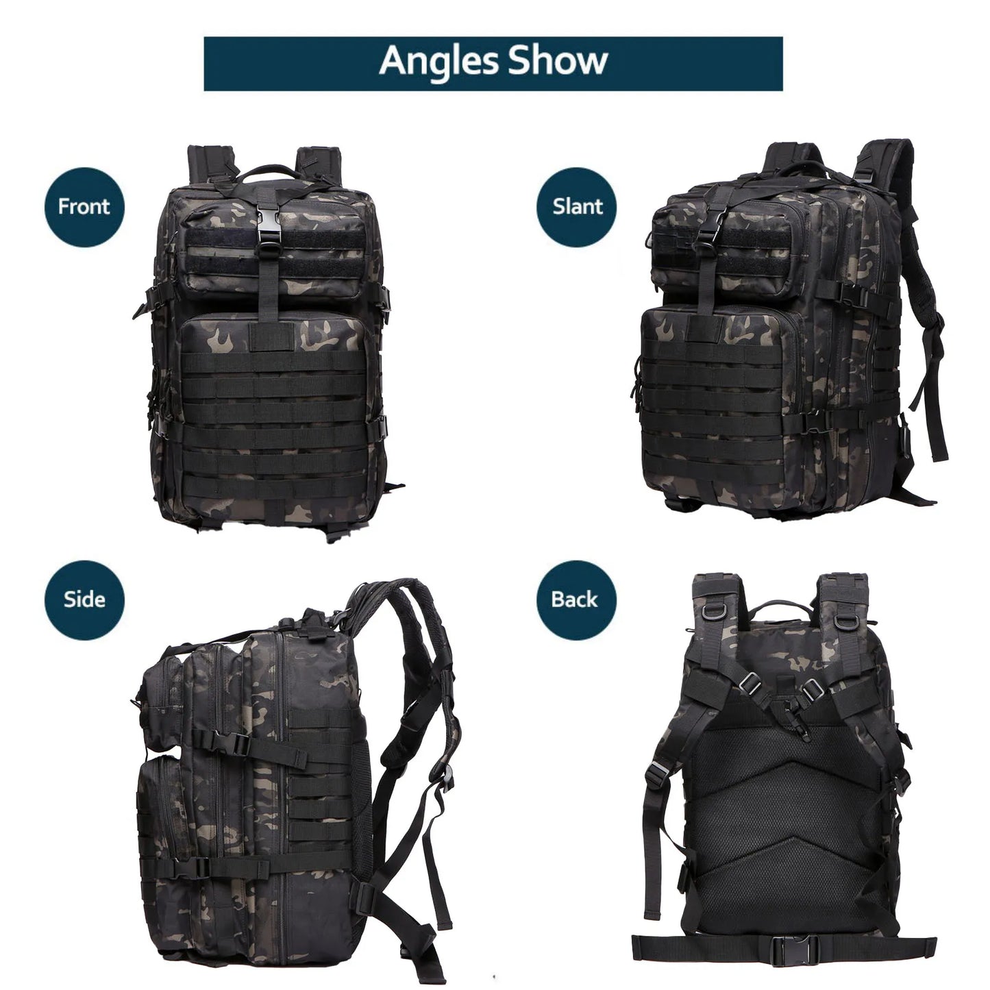 25L/50L robuste en Nylon imperméable à l'eau tactique sport Trekking pêche chasse Camping randonnée sac à dos sacs à dos en plein air