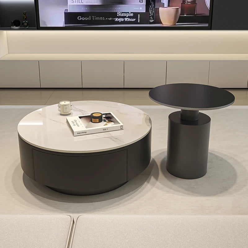 Luxury Minimalist Acrylic Round Living Room Coffee Table for Girls, Restaurant Coffee Table, Book Table