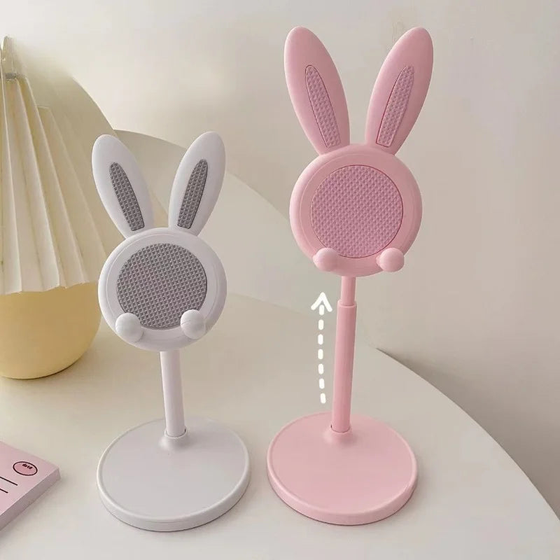El bonito soporte para teléfono móvil de conejo, puede levantar y ajustar los accesorios de teléfono de escritorio, soporte para teléfono, empuñadura para teléfono