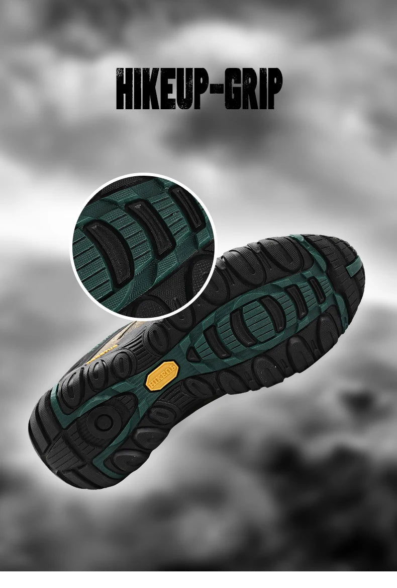 HIKEUP chaussures de randonnée pour hommes chaussures d'extérieur en daim et cuir résistant à l'usure hommes Trekking marche chasse baskets tactiques