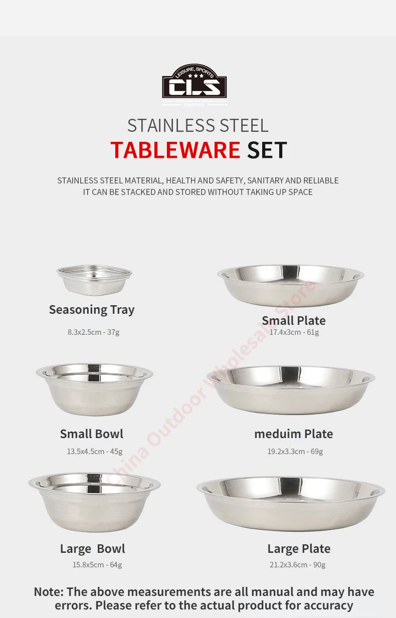 Nouveau ensemble d'assiettes à manger portables de cuisine de Camp de 22 vaisselle de Camping en plein air assiette de barbecue à conduite autonome ensemble d'assiettes de bol de Pot à soupe à la maison