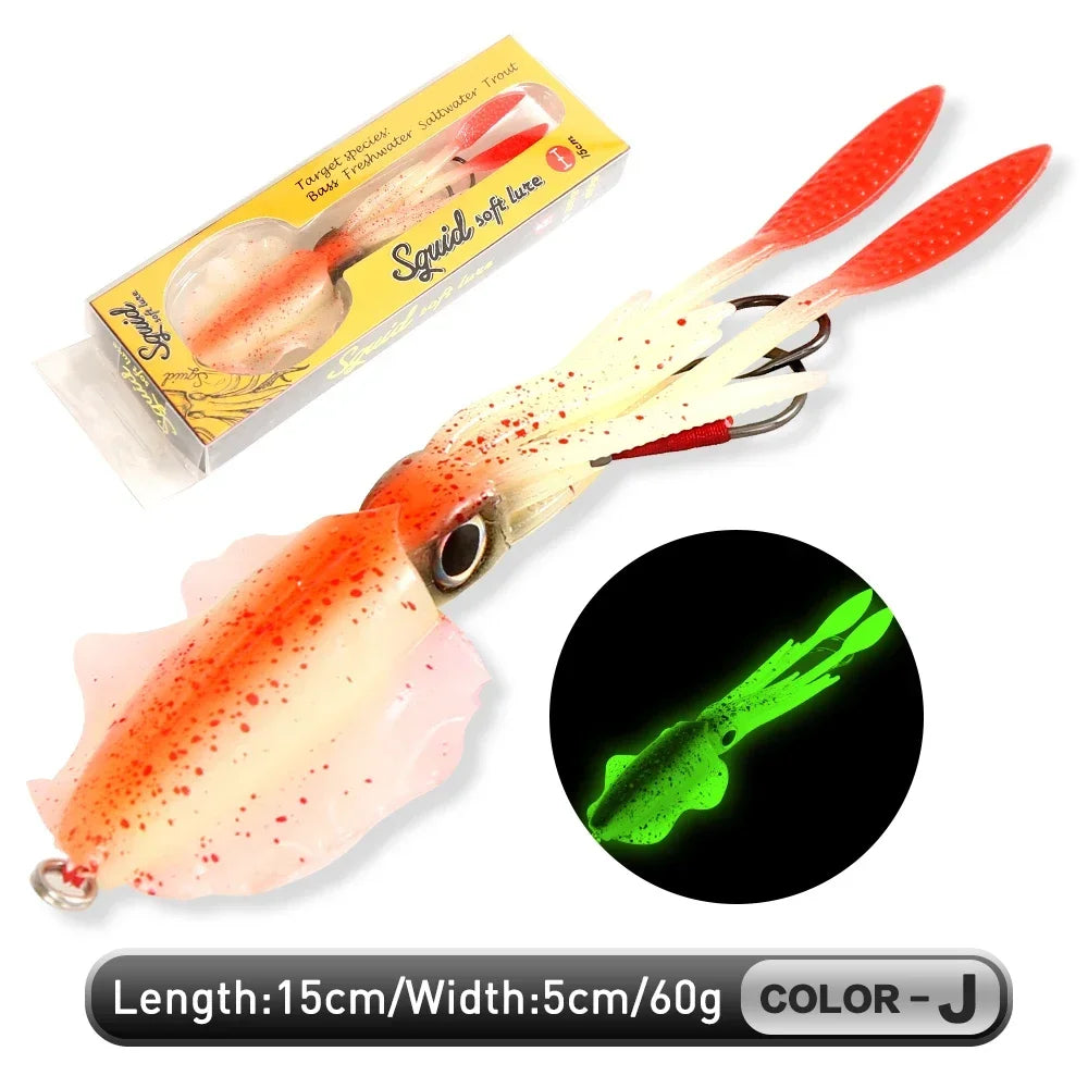 ZUKIBO-Appât souple pour la pêche au calmar, leurre de pêche à la traîne, gabarits de tête de poulpe, gabarit de calmar UV Shoous pour la pêche en bateau de haute mer, appâts Wobblers, 60g