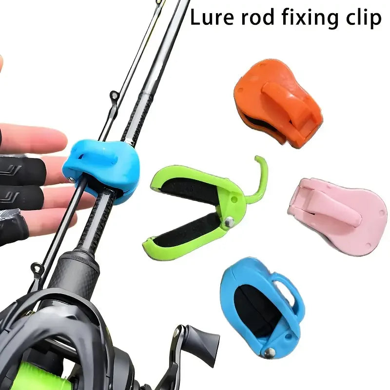 Clip de canne à pêche à fixation rapide, 2 pièces, support à 1 main sans outil pour tiges d'eau douce en 2 pièces, organisateur de matériel à prise sécurisée