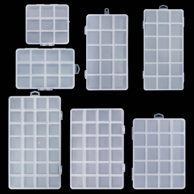 Conteneur de Rangement Transparent — Boite Bijoux, Boucles d’Oreilles & Perles