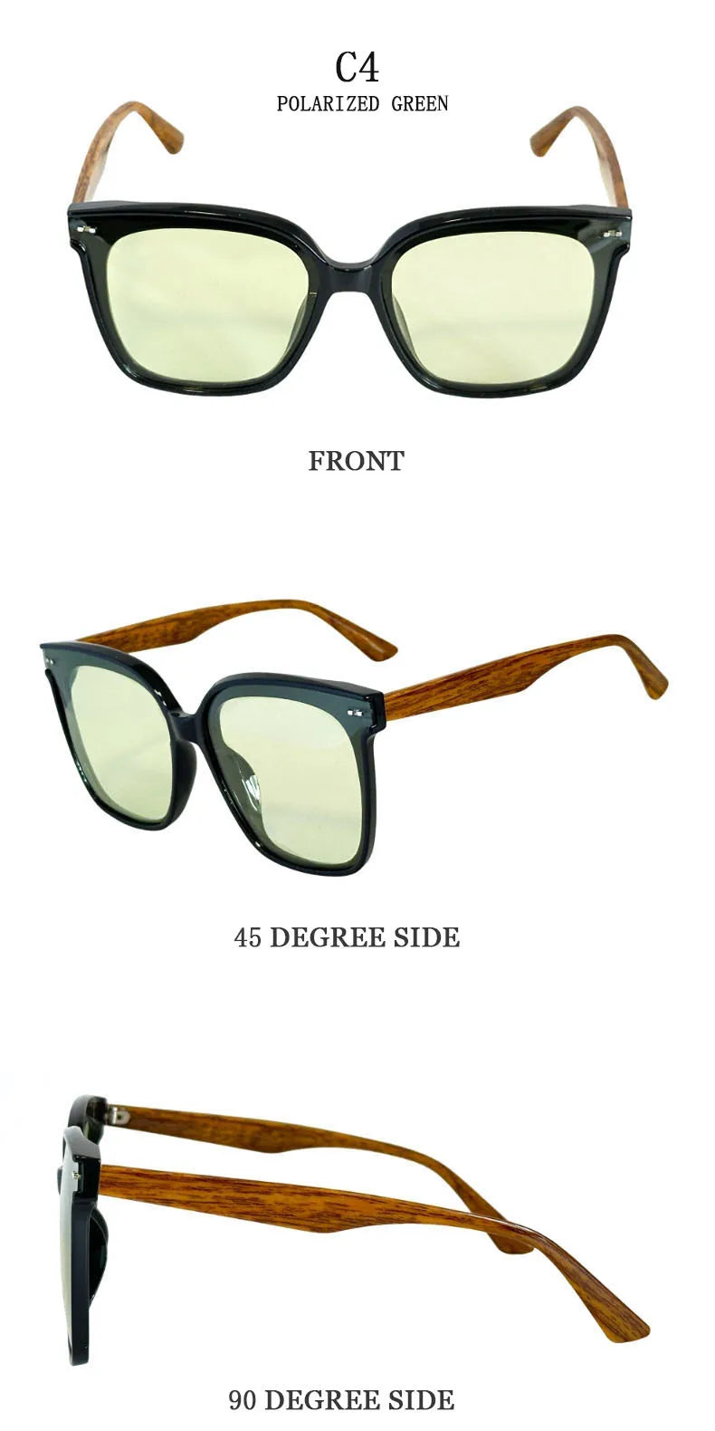 Lunettes de soleil polarisées œil de chat pour femmes — rétro, surdimensionné, carré, mode