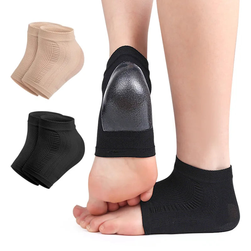 Protector de talón de malla de silicona de gel, calcetines de talón, fundas para los pies, hidratantes, antidesgaste, antigrietas, calcetines cortos, almohadillas de cubierta de talón.