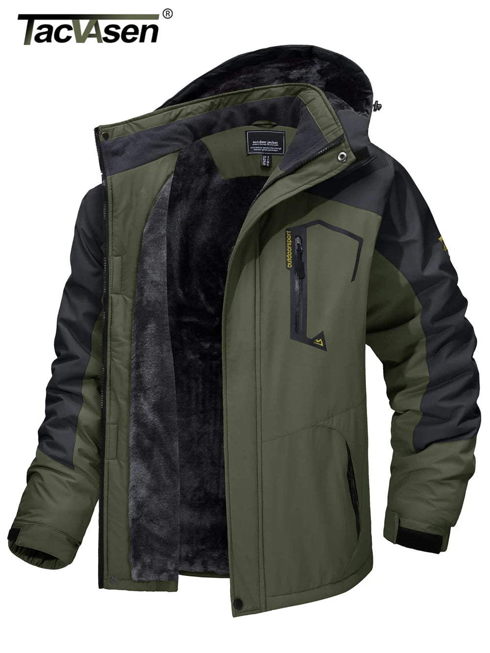 Veste Montagne Polaire Homme — Randonnée Capuche Amovible Ski Snowboard Parka