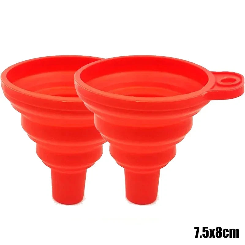Entonnoir pliable en Silicone pour moteur de voiture, 2 pièces, liquide de lavage, changement de liquide, Portable, changement d