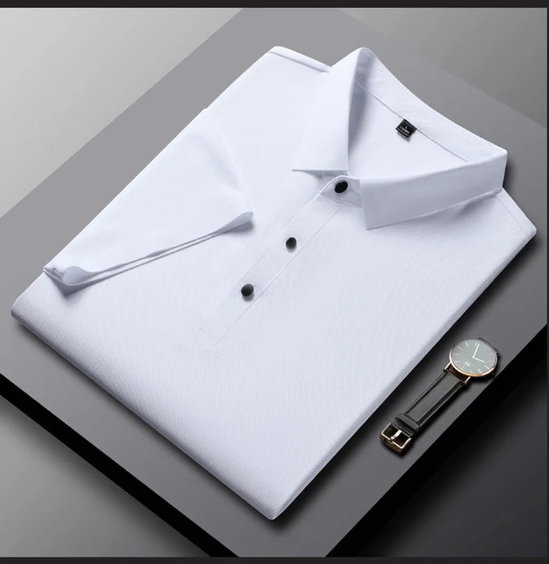Polo homme 3 boutons décontracté — travail, séchage rapide, manches courtes, golf, grandes tailles
