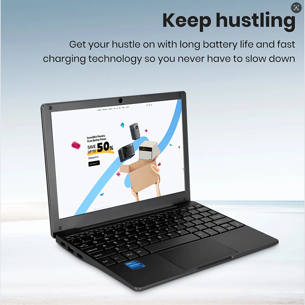 Portátil de 10,1 pulgadas con Windows 11 preinstalado, Quad Core, 8 GB + 128 GB, Netbook, HDMI, cámara web, oficina (negro)