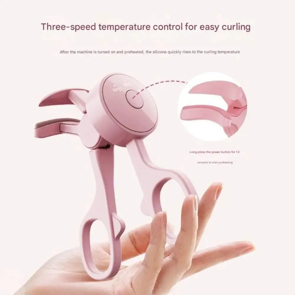 Heated Eyelash Curler, Frameless, Intelligent Temperature Control, Long-lasting Curling Device, Rechargeable