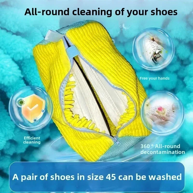 Bolsas de lavandería, bolsa para lavar zapatos en lavadora, con cremallera, con forro polar grueso en el interior, perfecta para zapatillas deportivas y zapatos casuales