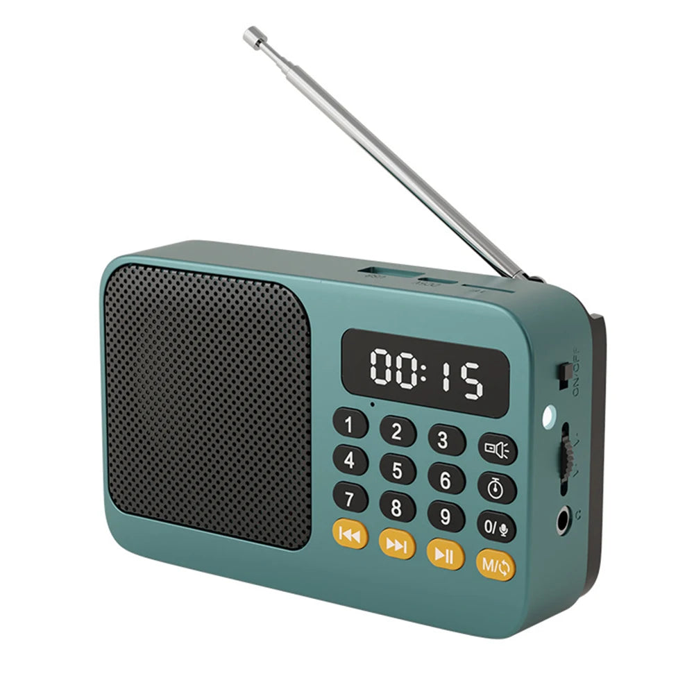 Radio FM portátil Bluetooth 5.0, pequeña caja de sonido recargable de emergencia, Mini altavoz Vintage, reproductor de MP3, compatible con tarjeta TF, unidad USB