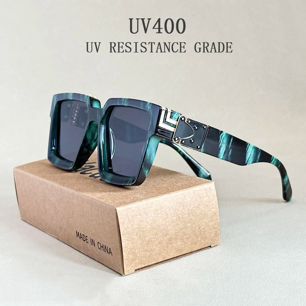 Lunettes de soleil carrées pour hommes rétro — femmes, mode, vintage, vacances, 2025