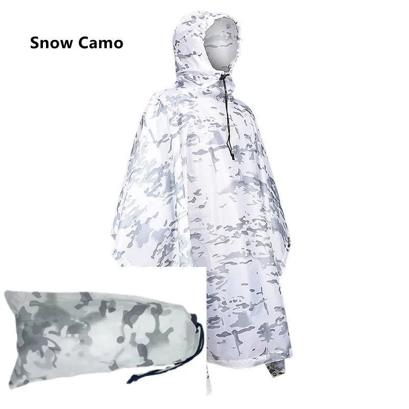 Poncho de Camouflage respirant pour l'extérieur, imperméable tactique de Jungle, observation des oiseaux, randonnée, chasse, combinaison Ghillie, équipement de pluie de voyage